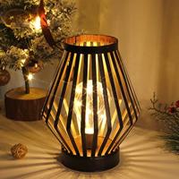 JHY Design Metalen LED Tafellamp 17.5x22 cm Brons/Zwart - thumbnail