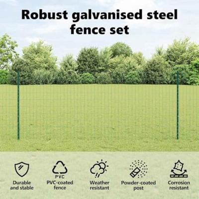 VidaXL Hek met paal groen 1 x 25 m staal en pvc