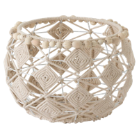 J-Line Mand Rond Macrame Katoen 36x36x25 - thumbnail