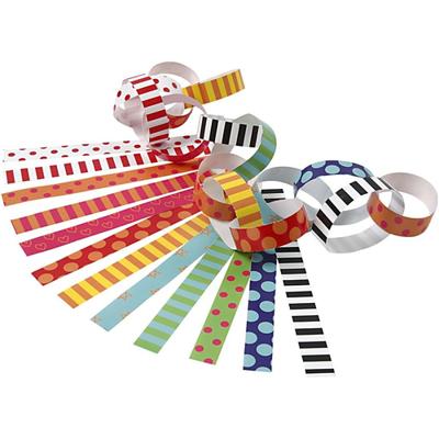 Creativ Company Slinger stroken, bedrukt, l: 16 cm, b: 15 mm, 400 stuk/ 1 doos - thumbnail
