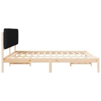 Bedframe met Gevoerd Hoofdgedeelte Zwart 200 x 200 cm - thumbnail