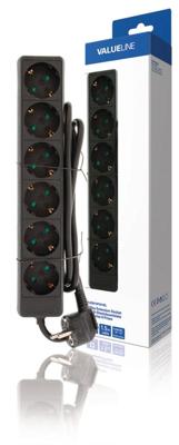 Valueline VLES615F001BL Stekkerdoos 6-wegs 1.50 M Zwart Valueline VLES615F001BL Stekkerdoos 6-wegs 1.50 M Zwart