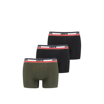 Levi's boxershorts 3-pack khaki-zwart