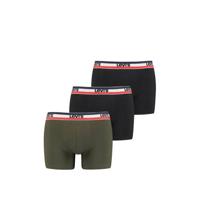 Levi's boxershorts 3-pack khaki-zwart - thumbnail
