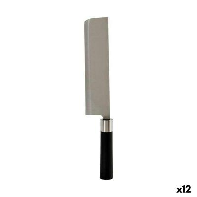 Groot kookmes Kinvara Zwart Zilverkleurig Roestvrij staal Plastic 5,6 x 2,5 x 33 cm 33 x 2,5 x 5,6 cm (12 Stuks)