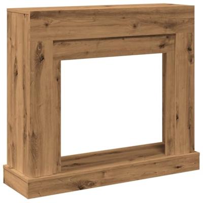 Haardombouw 100x30x87,5 cm bewerkt hout artisanaal eikenkleurig Haardombouw 100x30x87,5 cm bewerkt hout artisanaal eikenkleurig