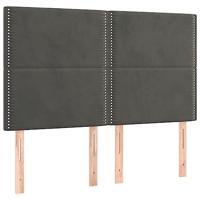 Hoofdborden 4 st 72x5x78/88 cm fluweel donkergrijs - thumbnail