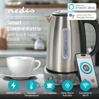 Nedis SmartLife Waterkoker | Wi-Fi | 1.7 l | Roestvrij Staal | 70,80,90,100 °C | Temperatuurindicator | 360 graden draaibaar | Verborgen - thumbnail