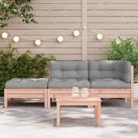 Tuinbank 2-zits met kussens en voetenbank - thumbnail