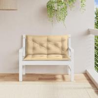 Tuinbankkussens 2 st 100x50x7 cm stof gemleerd beige - thumbnail