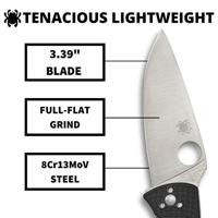 Spyderco Tenacious Lightweight 8Cr13Mov Pe Zakmes Zwart/Zilver - thumbnail