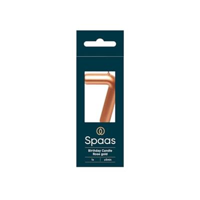 Verjaardagskaars nr 7 rosegoud Spaas - Spaas