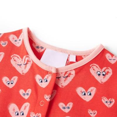 Kinderjumpsuit hartjesprint 104 rood Kinderjumpsuit hartjesprint 104 rood