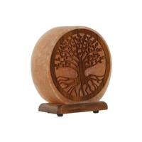 Bureaulamp Home ESPRIT Boomstructuur Bruin Roze Hout Zout 15 W 220 V 16 x 7 x 18 cm - thumbnail