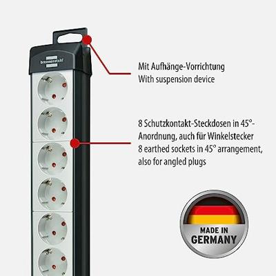 Brennenstuhl Premium-Line stekkerdoos 8-voudig zwart/lichtgrijs 3m H05VV-F 3G1,5 - 1951580100 - thumbnail