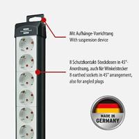 Brennenstuhl 1951580100 Stekkerdoos met schakelaar 8-voudig Zwart, Wit Randaarde stekker 1 stuk(s) - thumbnail