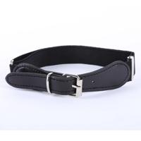 2 stuks Kids polyester + PU lederen vierkante PIN Buckle verstelbare elastische riem lengte: 65cm (zwart) - thumbnail