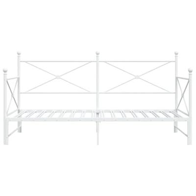 Slaapbank met onderschuifbed zonder matras 100x200 cm staal wit