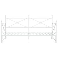 Slaapbank met onderschuifbed zonder matras 100x200 cm staal wit - thumbnail