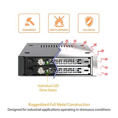 Icy Dock MB492SKL-B 3,5 SATA mobile rack voor 2x 2,5 - thumbnail