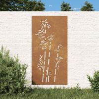 VidaXL Wanddecoratie tuin bamboe-ontwerp 105x55 cm cortenstaal - thumbnail
