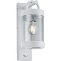 LED Buitenlamp met Bewegingssensor - E27 Fitting - IP44 Spatwaterdicht - Mat Wit Aluminium - thumbnail