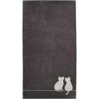 Cawö Cawö Cute Cats 6263 Handdoek 50x100 basalt/platin - thumbnail