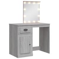 Kaptafel met LED-verlichting 90x42x132,5 cm grijs sonoma - thumbnail