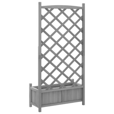VidaXL Plantenbak met latwerk massief vurenhout grijs VidaXL Plantenbak met latwerk massief vurenhout grijs