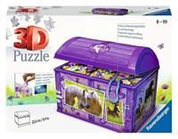 Ravensburger 3D-puzzel opbergdoos paarden - 216 stukjes - thumbnail