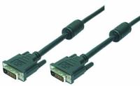 LogiLink CD0001 DVI kabel, 2x male, 2x Ferriet Core, Dual Link, zwart, 2M - thumbnail