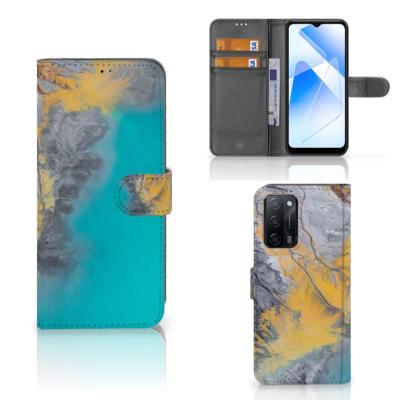 OPPO A16/A16s/A54s | Bookcase | Marble Blue Gold