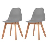 VidaXL Eetkamerstoelen 2 st kunststof grijs - thumbnail