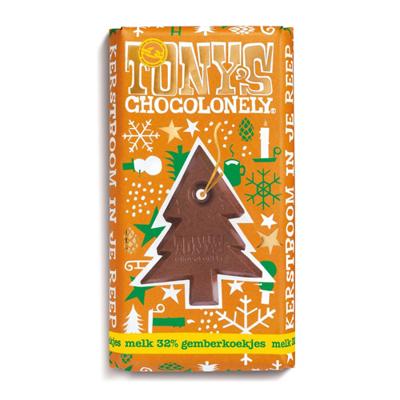 Chocolade Tony&apos;s Chocolonely Kerst melk gemberkoekjes 180gr | 15 stuks