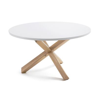 Kave Home Ronde Eettafel 'Lotus' 120cm, kleur Wit/Eiken