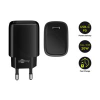 Goobay USB-C snellader 20w zwart - 9550180 - thumbnail