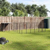 Hondenkennel 12,1 m² staal zwart - thumbnail