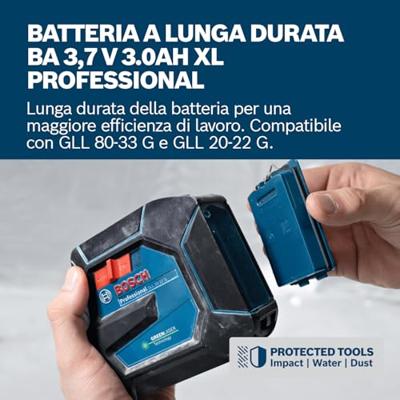 Bosch Blauw BA 3.7V 3.0Ah XL (Li-Ion) Accu | In Doos - 1600A031FZ Bosch Blauw BA 3.7V 3.0Ah XL (Li-Ion) Accu | In Doos - 1600A031FZ