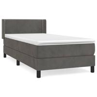 Boxspring met matras fluweel donkergrijs 90x190 cm - thumbnail