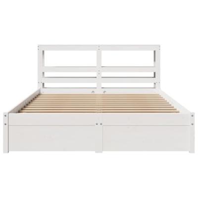 Bedframe met hoofdeinde zonder matras 160x200 cm wit