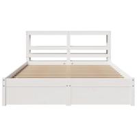Bedframe met hoofdeinde zonder matras 160x200 cm wit - thumbnail