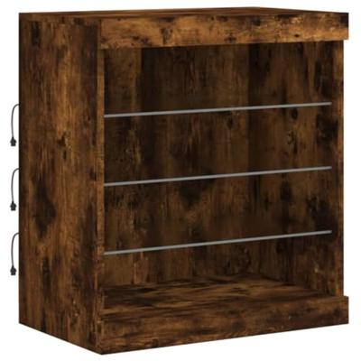 Dressoir met LED-verlichting 60,5x37x67 cm gerookt eikenkleur Dressoir met LED-verlichting 60,5x37x67 cm gerookt eikenkleur