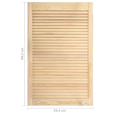 VidaXL Kastdeuren met lamellen 2 st 99,3x59,4 cm massief grenenhout VidaXL Kastdeuren met lamellen 2 st 99,3x59,4 cm massief grenenhout