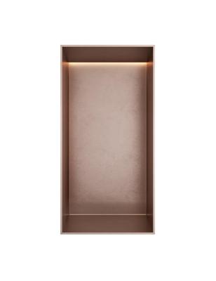 Hotbath &MORE Inbouwnis 30x15x10cm frameless + LED Geborsteld Koper PVD