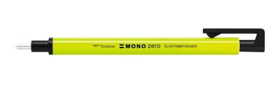 Tombow • precision eraser mono zero, refillable, round tip 2,3 mm diameter, neon yellow