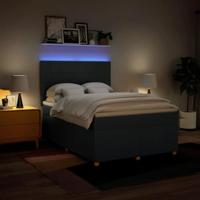 Boxspring met matras stof blauw 140x200 cm - thumbnail