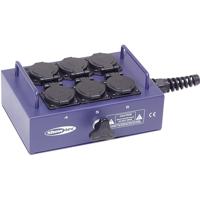 Showtec BO-6-PG 6-weg metalen verdeeldoos met spiraalwartel - thumbnail