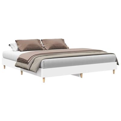 Bedframe zonder matras 200x200 cm spaanplaat wit