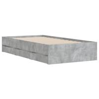 Bedframe met lades bewerkt hout betongrijs 90x190 cm - thumbnail
