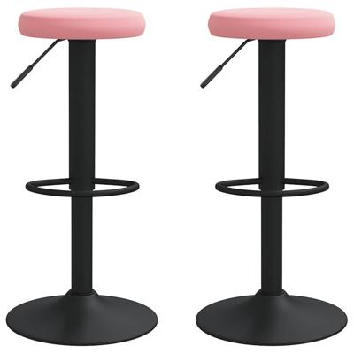 VidaXL Barkrukken 2 st fluweel roze